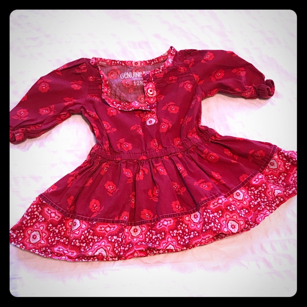 12 Month Red Floral Dress